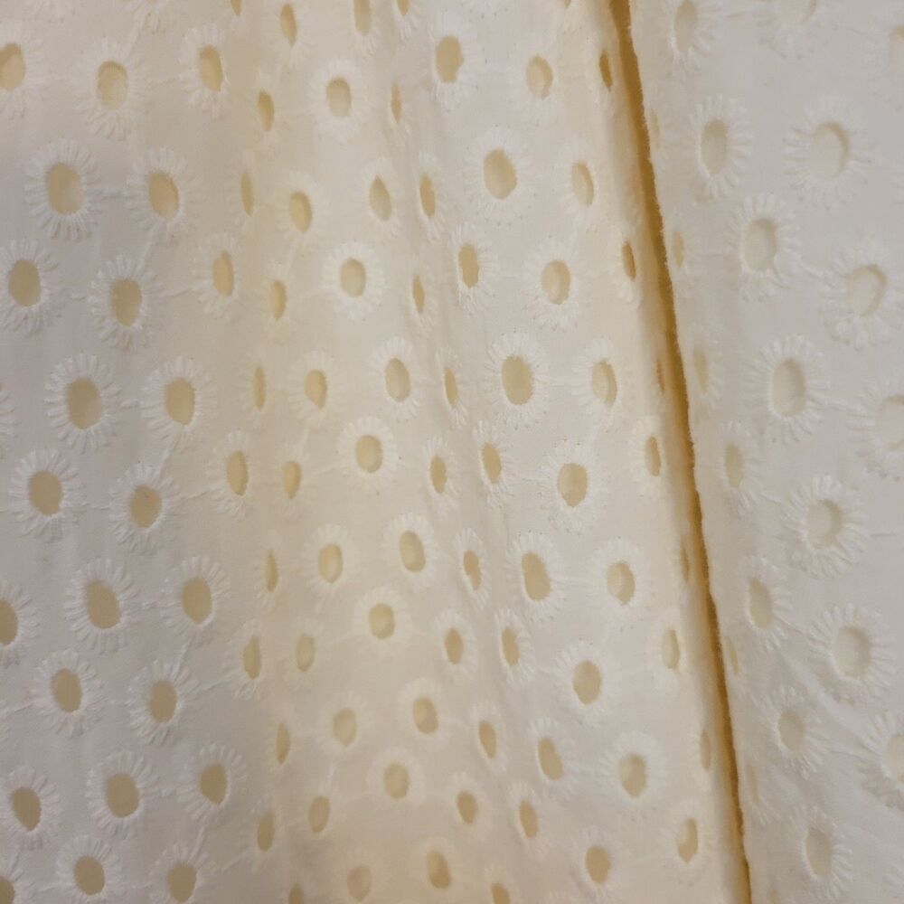 Evri Maxi Skirt Womens Size 1x Eyelet Button-Front Cream Cotton Lined Nwt $68 - Picture 4 of 10